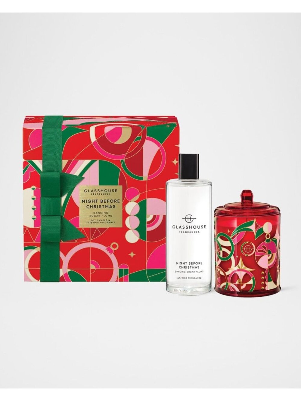 GLASSHOUSE Night Before Christmas Dancing Sugar Plums Candle Room Spray Gift Set